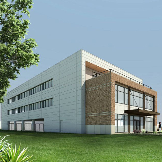 three-quarter rendering of new administrative building to be built in West Ashley South Carolina